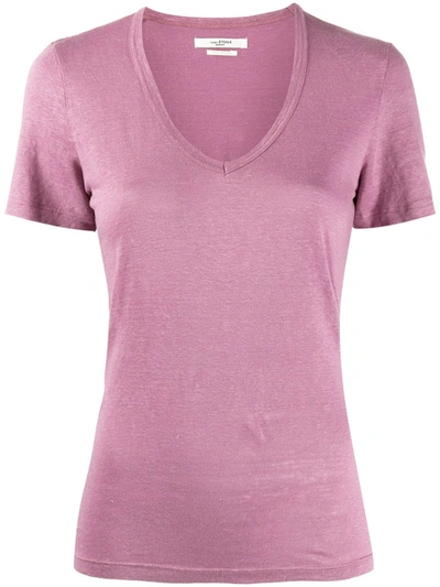 Isabel Marant Étoile V-neck Jersey T-shirt In Pink