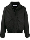Stone Island Zip-front Lightweight Jacket In Black