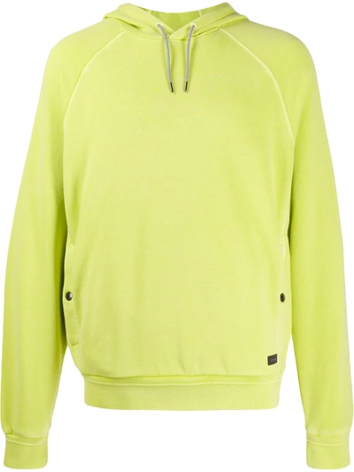 Z Zegna Snap Fastened Hoodie In Green
