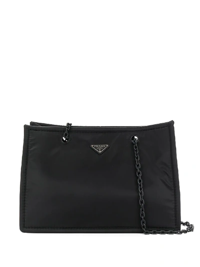 Prada Large Logo Shoulder Bag In 黑色