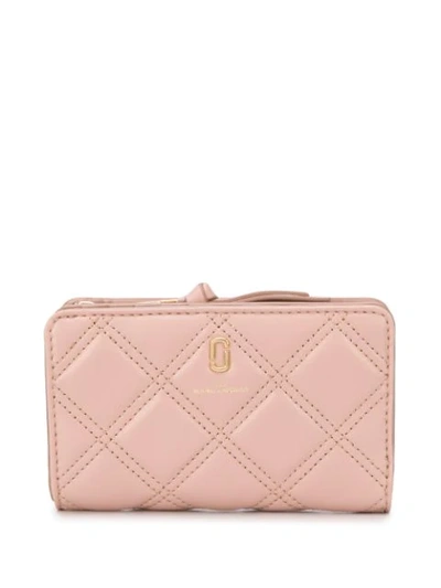 Marc Jacobs The Quilted Softshot Compact Wallet In Neutrals