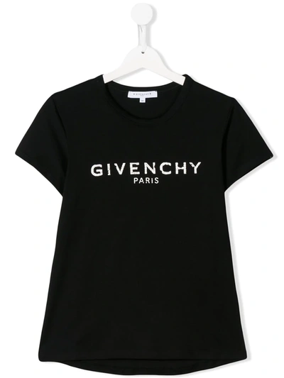 Givenchy Teen Short Sleeve Logo T-shirt In Black
