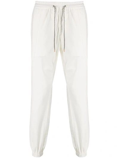 Eleventy Drawstring Waist Track Trousers In White
