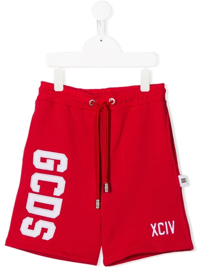 Gcds Kids' Logo Shorts In Red
