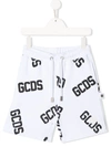 Gcds Kids' Logo Shorts In White