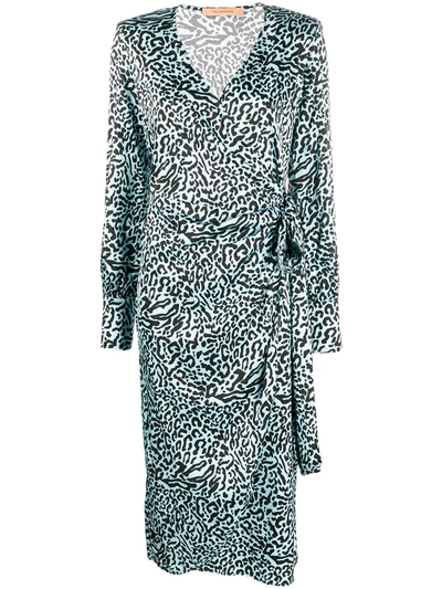 Andamane Carly Printed Wrap Dress In Blue