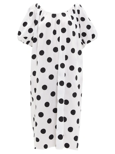 Mara Hoffman Romina Puff-sleeve Polka-dot Cotton Dress In Assorted