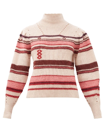 Isabel Marant Étoile Georgie Striped Alpaca-blend Sweater In Light Pink