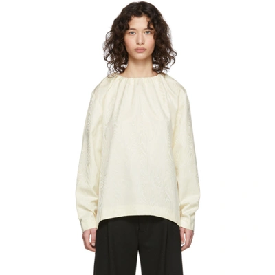 Totême Vibrac Gathered-neck Jacquard Blouse In Cream