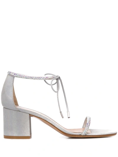 Gianvito Rossi Aria 60 Crystal-embellished Block-heel Sandals In Grey