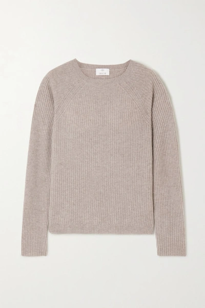 Allude Ribbed Cashmere Sweater In Gray