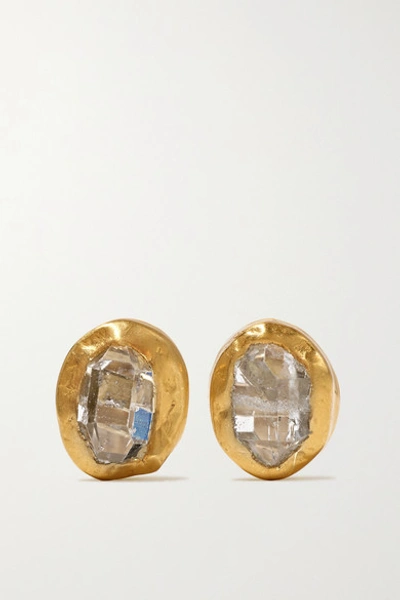 Pippa Small 18-karat Gold Herkimer Diamond Earrings