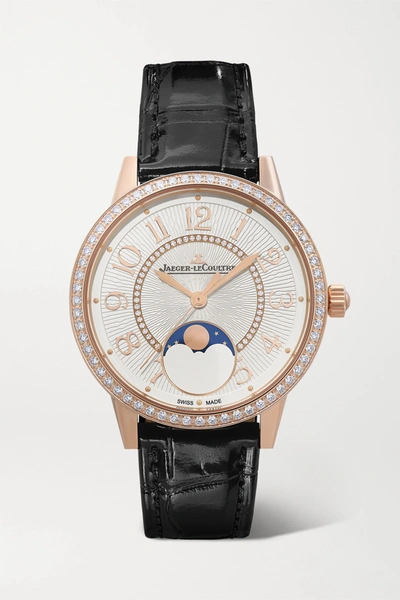 Jaeger-lecoultre Rendez-vous Moon Automatic 34mm Medium Rose Gold, Alligator And Diamond Watch