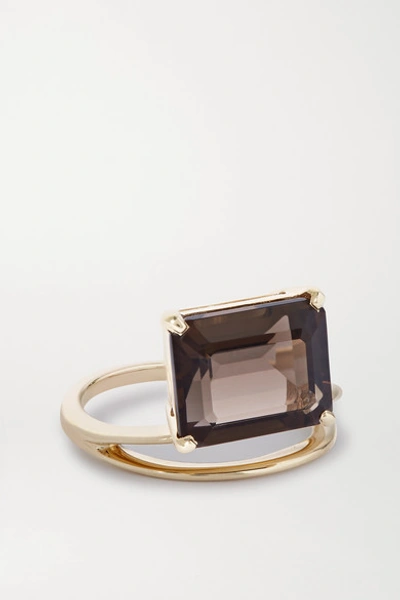 Natasha Schweitzer Double Band 9-karat Gold Quartz Ring