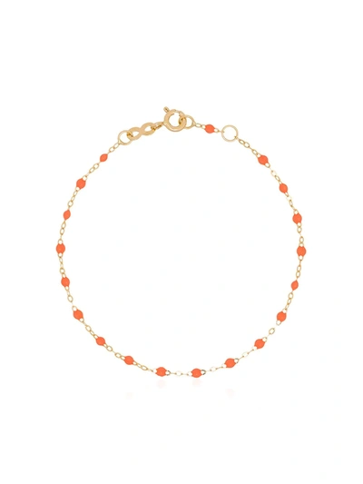 Gigi Clozeau 18kt Yellow Gold And Orange Beaded Bracelet In 13 Orange