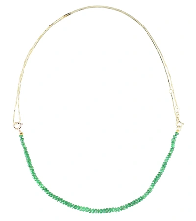 Aliita Princesa Kit 9kt Gold Tsavorite And Pearl Necklace In Green