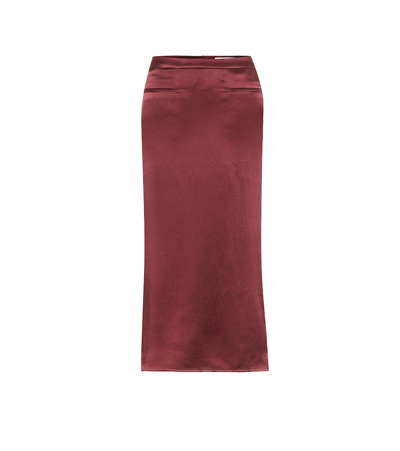 Rejina Pyo Mina Silk-satin Midi Skirt In Red
