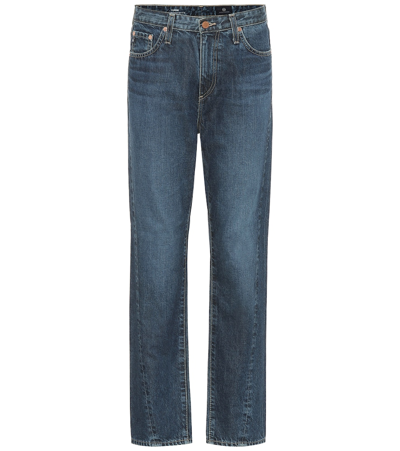 Ag The Phoebe High-rise Straight Jeans In Blue