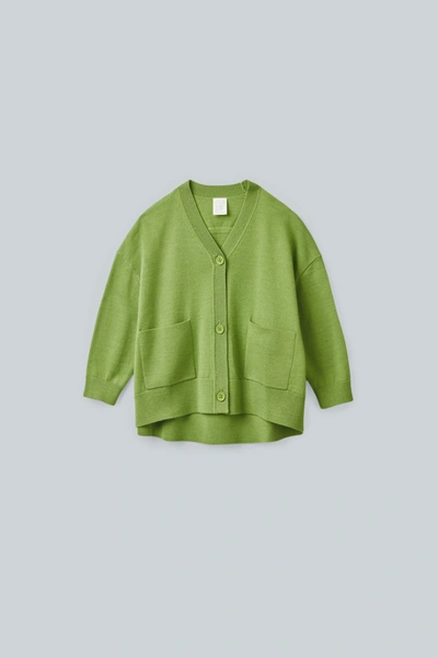Cos Kids' Rounded Merino Cardigan In Green