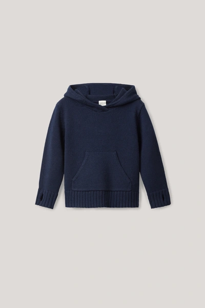 Cos Kids' Knitted Wool Hoodie In Blue
