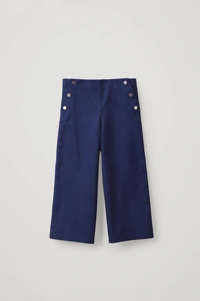 Cos Kids' Cotton Sailor Trousers In Blue