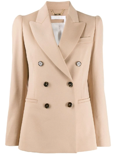 Chloé Double-breasted Blazer In Neutrals