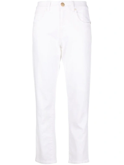Lorena Antoniazzi Tapered Stretch-cotton Trousers In White