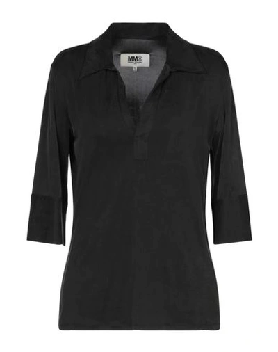 Mm6 Maison Margiela Polo Shirts In Black