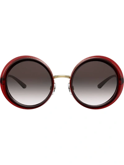Dolce & Gabbana Oversize Round Framed Sunglasses In Red