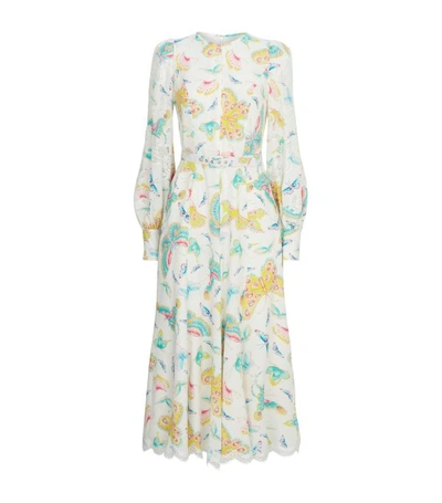 Andrew Gn Butterfly Print Dress