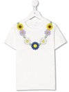 Stella Mccartney Kids' Flower Necklace T-shirt In White
