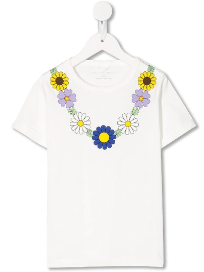 Stella Mccartney Kids' Flower Necklace T-shirt In White