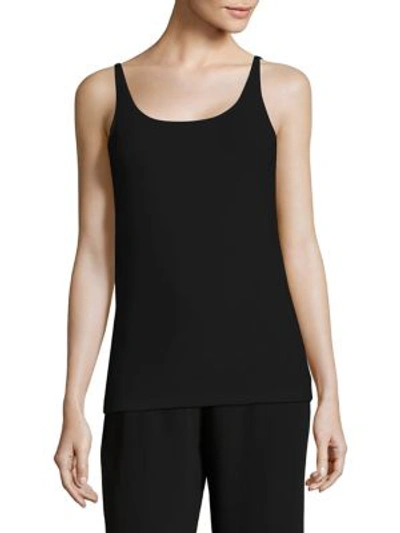 Eileen Fisher System Silk Scoop-neck Camisole Top, Regular & Petite In Black