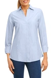 Foxcroft Taylor Non-iron Button-down Top In Blue Wave