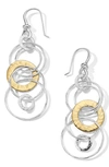 Ippolita Hammered Jet Set Earrings In Chimera In Gold And Silver