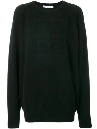 Givenchy Embroidered Logo Cashmere Jumper In Black