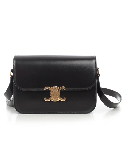 Celine Medium Triomphe Bag In Black