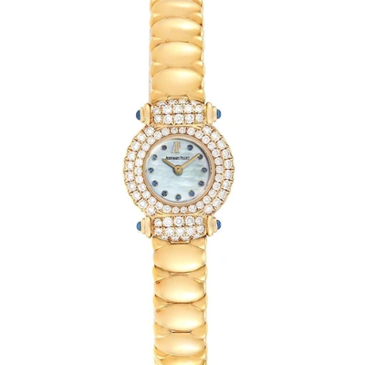 Audemars Piguet Yellow Gold Mop Diamond Sapphire Ladies Watch In Not Applicable