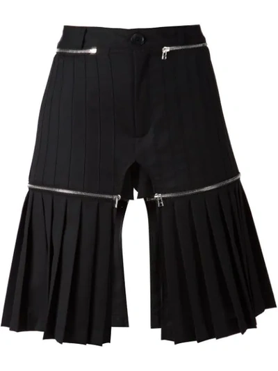 Hood By Air Pleated Zip Detachable Shorts In Black