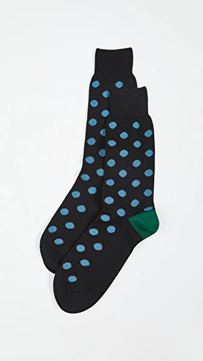 Paul Smith Bright Spot Socks In Blue Green