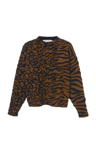 Proenza Schouler White Label Oversized Animal-knit Cotton-blend Jacqua In Animal Print