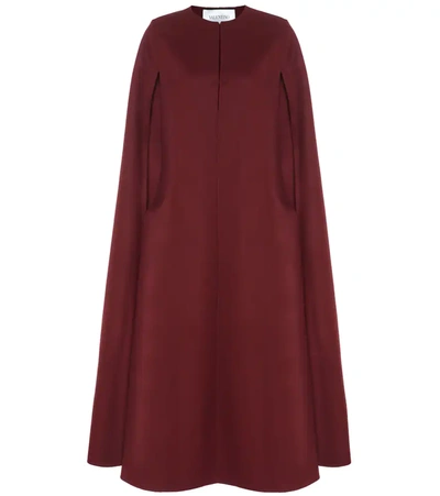 Valentino Wool And Cashmere-blend Cape In Red