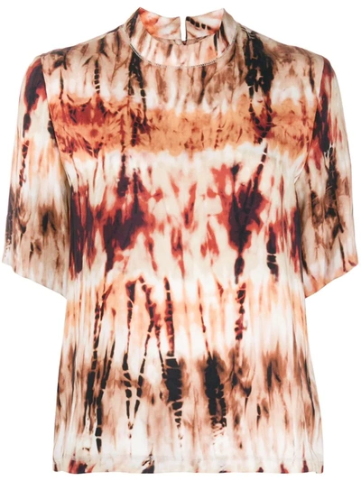 Nanushka Kaden Tie Dye Mock Neck Top In Tie Dye Print