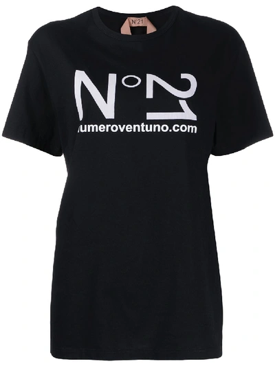 N°21 T-shirt S/s Crew Neck W/logo In Black