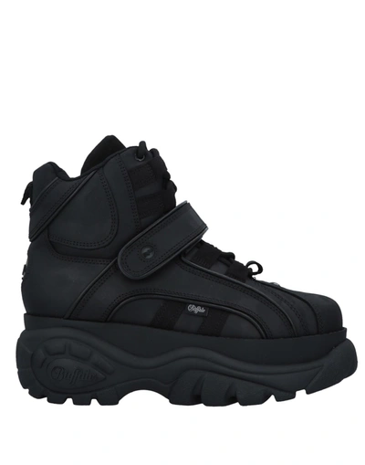 Buffalo Leather Sneakers In Black