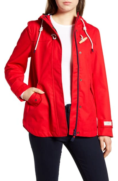 Joules Coast Waterproof Hooded Jacket In Red