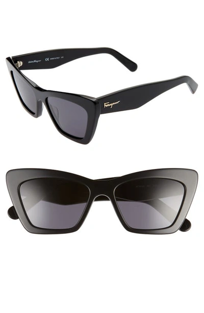 Ferragamo 55mm Cat Eye Sunglasses In Black