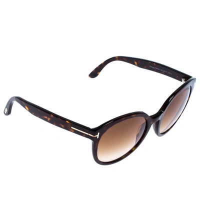 Pre-owned Tom Ford Brown Tortoise Gradient Tf 503 Phillipa Sunglasses