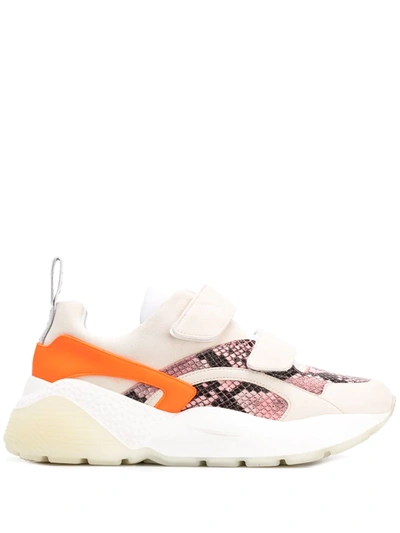 Stella Mccartney Python Effect Eclypse Touch Strap Sneakers In Multicolor