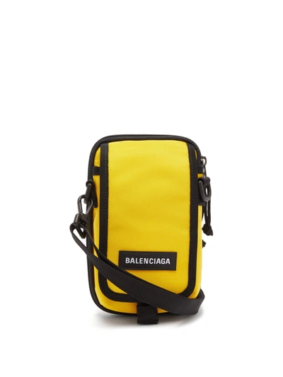 Balenciaga Men's Nylon Crossbody Bag In Yellow